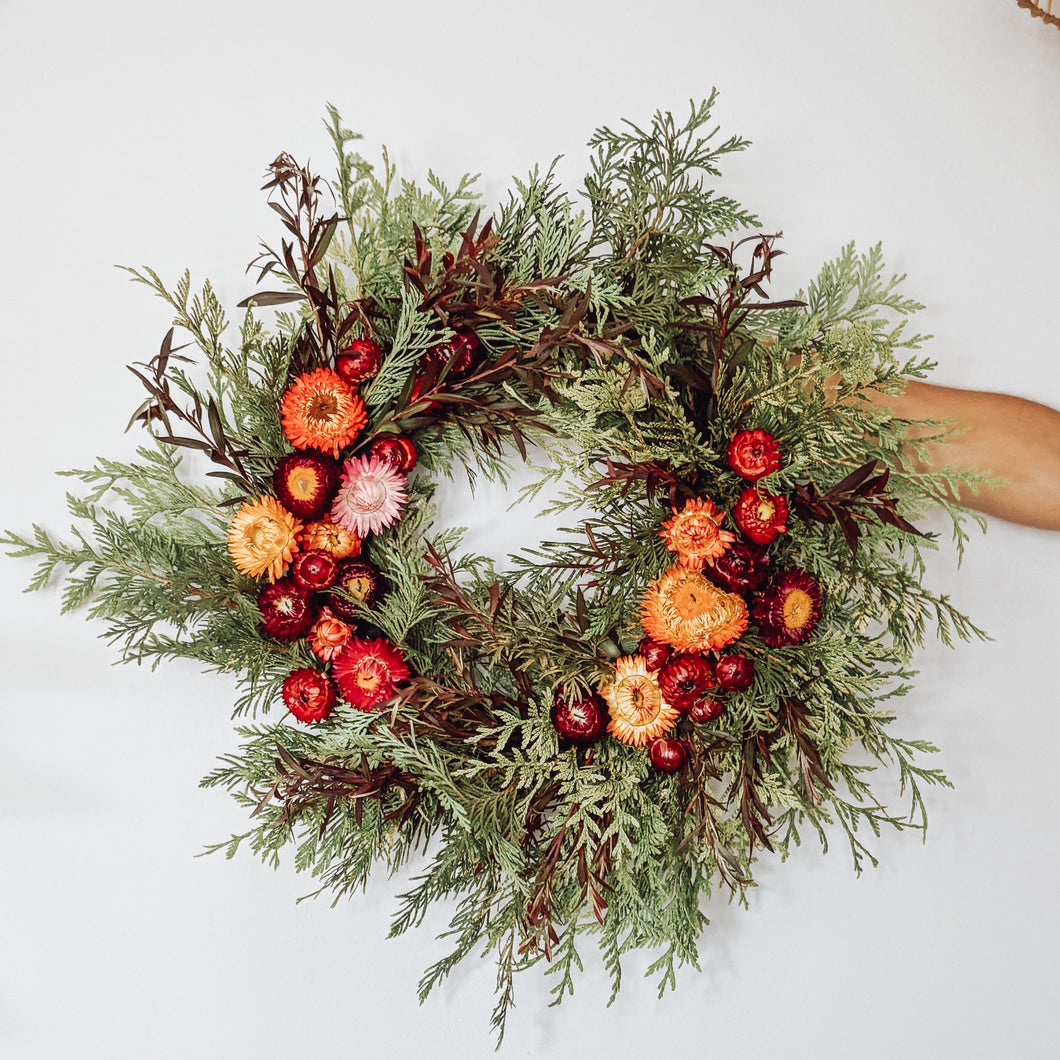 Fresh christmas wreath/centrepiece ~